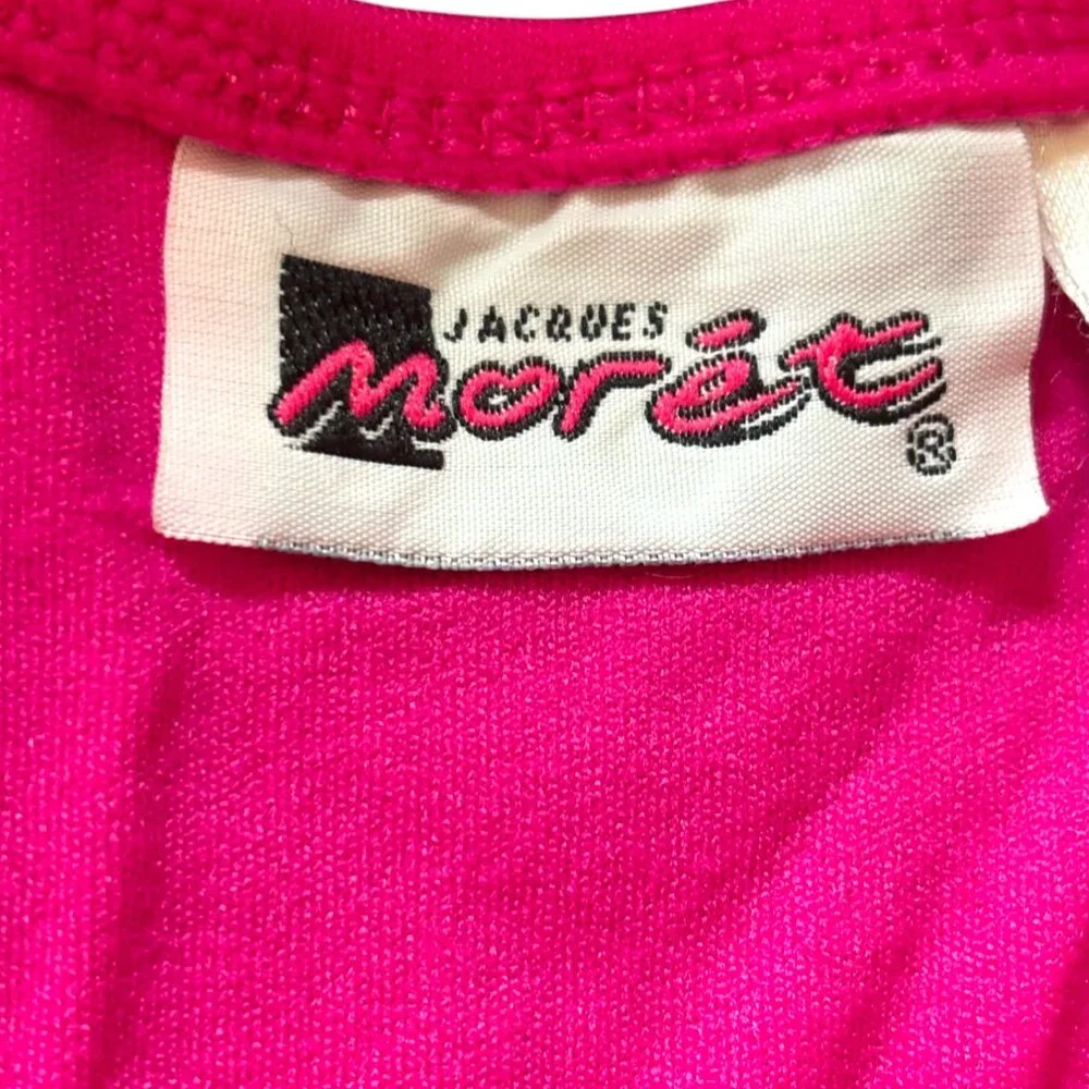 Jacques Moret girl skirted leotard pink black long sleeve gymnastic dance XS 4-5